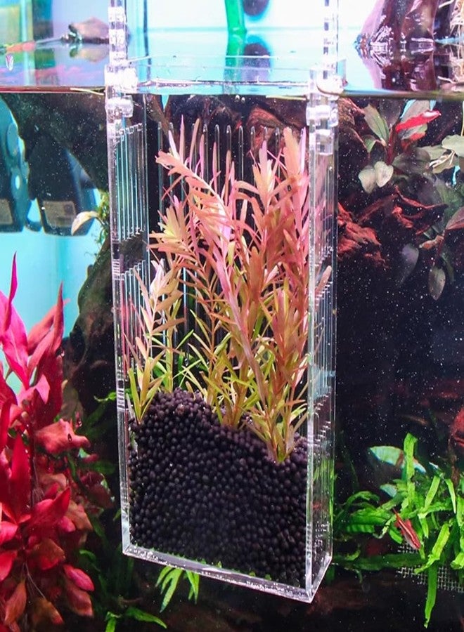 La La Pet®Adjustable Hanging Aquarium Plant Holder Acrylic Breeder Box for Fish Tank Transparent Hatching Incubator Box Isolation Box for Small Fish Small - Image 2